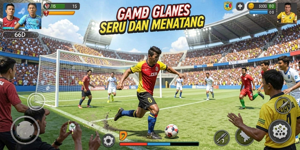 Screenshot 66D menampilkan pertandingan seru dengan gameplay dinamis.