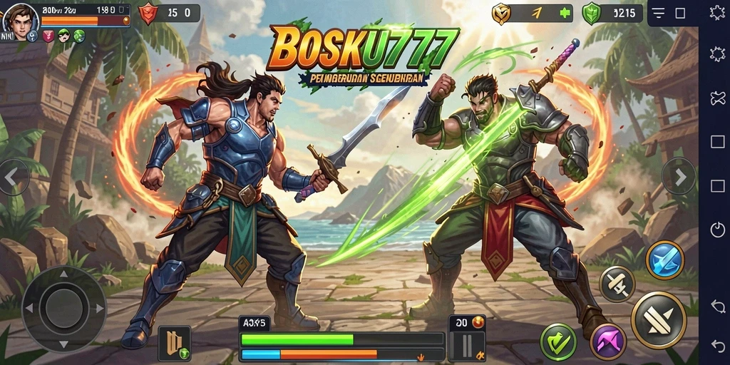 Tangkapan layar <strong>BOSKU777</strong> menunjukkan aksi pertarungan yang mendebarkan dan karakter yang beragam.