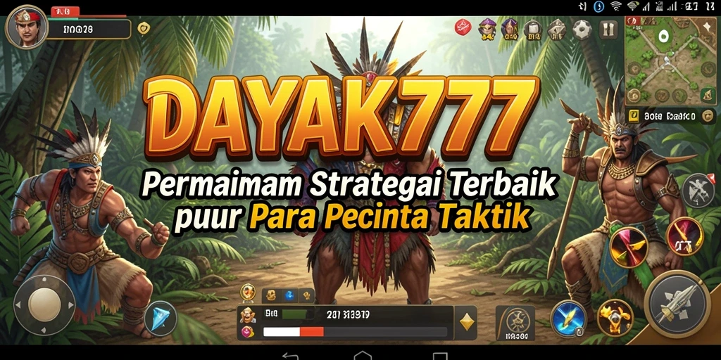 Tangkapan layar utama DAYAK777 menampilkan aksi strategi yang mendebarkan.