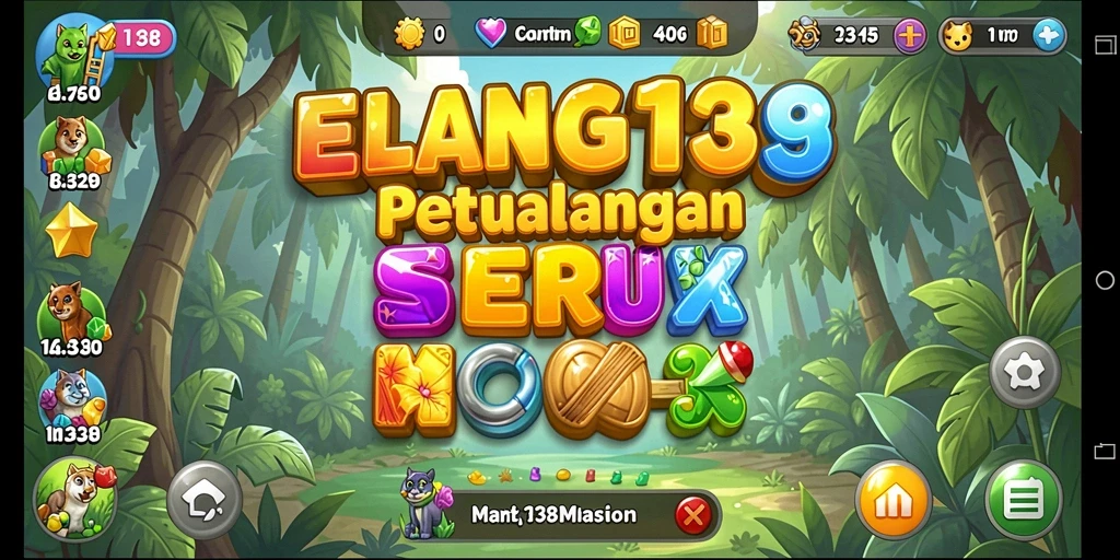 Screenshot utama ELANG138 menampilkan gameplay seru dengan elemen Match-3.