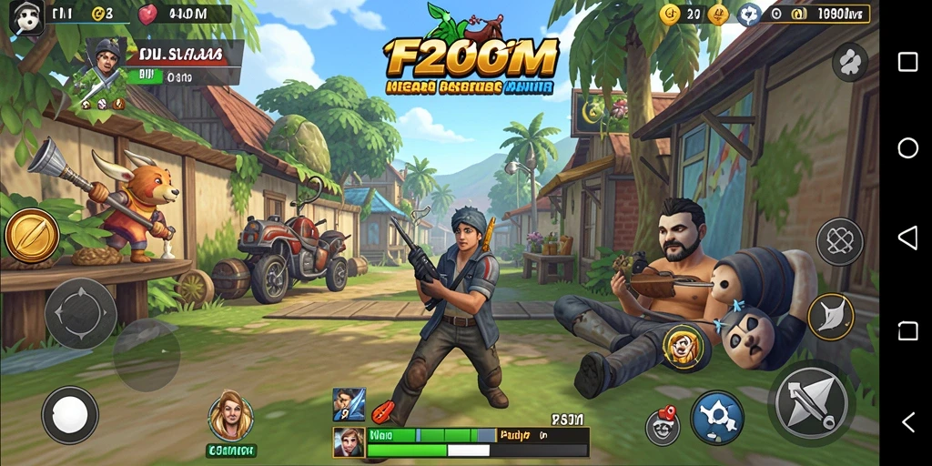 Tampilan menarik dari gameplay F200M yang penuh warna.