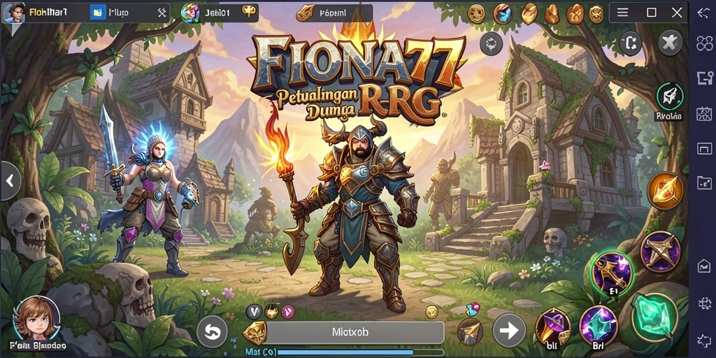 Tampilan gameplay seru dalam petualangan RPG FIONA77.