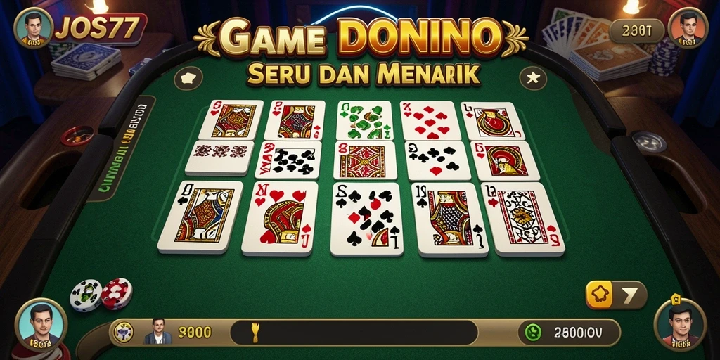 Tampilan gameplay seru dari JOS77 saat bermain Domino.