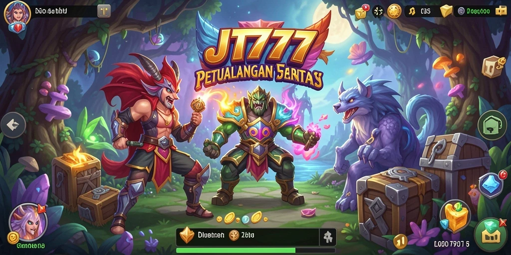 Screenshot utama JT777 menunjukkan aksi mendebarkan dalam gameplay Adventure.