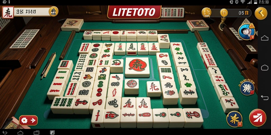 Screenshot gameplay LITETOTO menampilkan aksi seru dalam Mahjong.