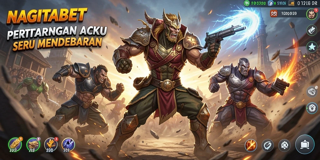 Tampilan gameplay seru NAGITABET saat pertarungan berlangsung.