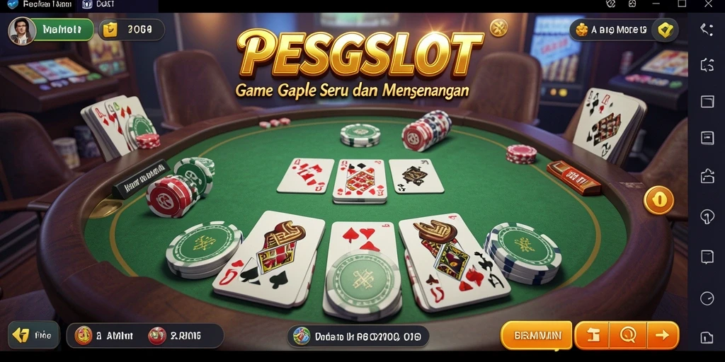 Tampilan seru gameplay PESGSLOT saat bermain Gaple.