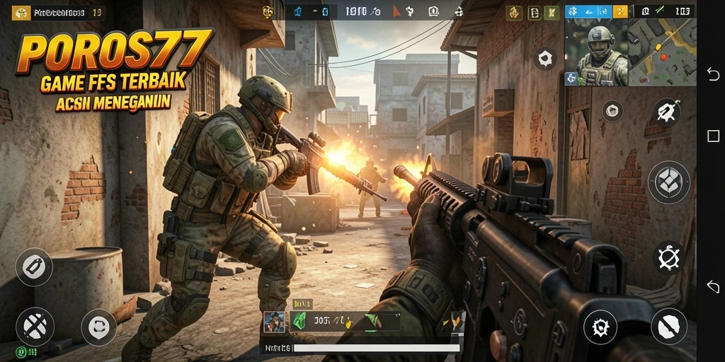 Gameplay menegangkan dalam pertempuran FPS yang intens.
