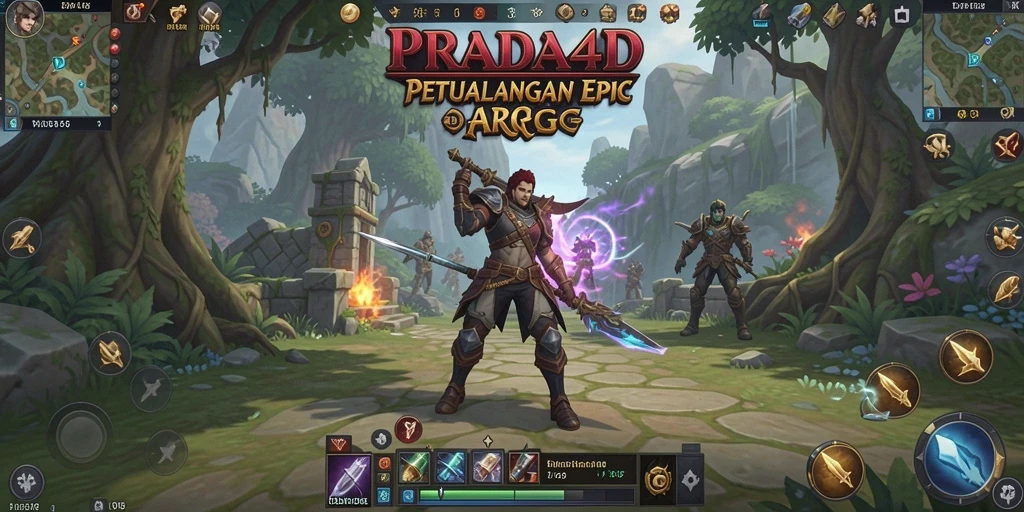 Screenshot gameplay ARPG PRADA4D yang penuh aksi.