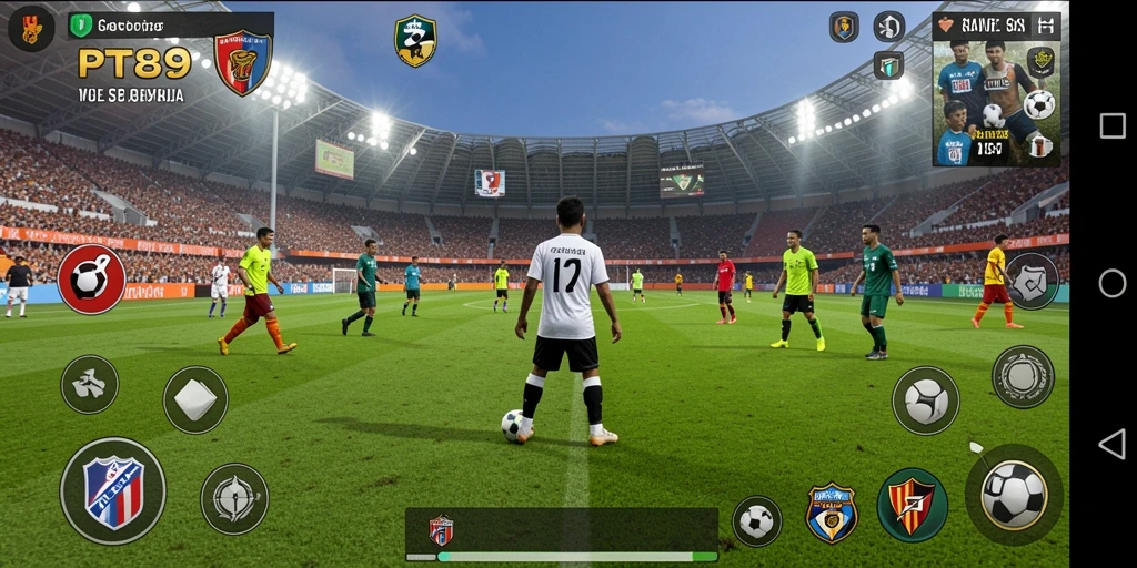 Tangkapan layar menunjukkan aksi seru di lapangan sepak bola.