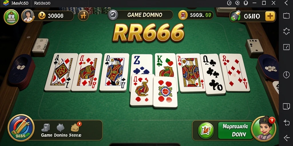 Screenshot gameplay RR666 menampilkan aksi seru permainan Domino.