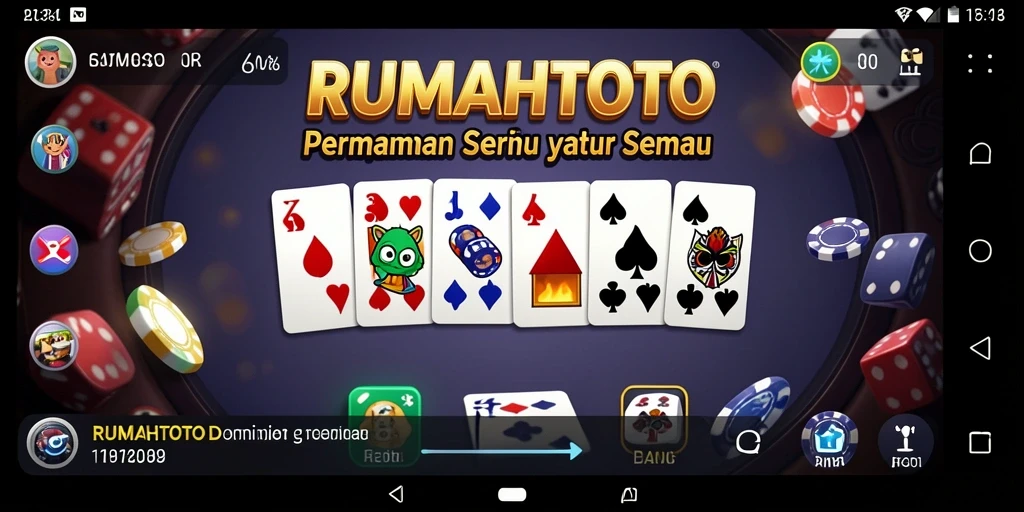 Tampilan gameplay seru di RUMAHTOTO dengan berbagai mode permainan domino.