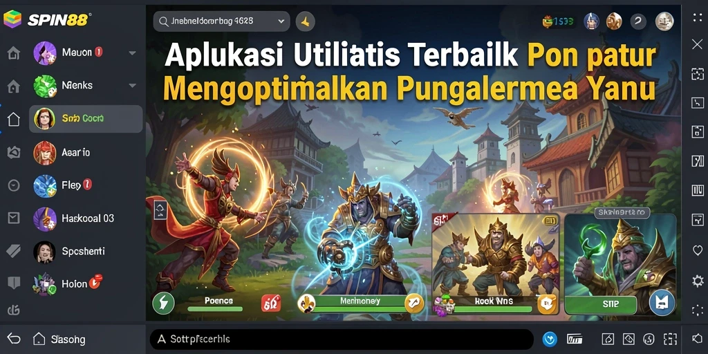 Screenshot SPIN88 menampilkan antarmuka aplikasi Utility yang sederhana dan efektif.