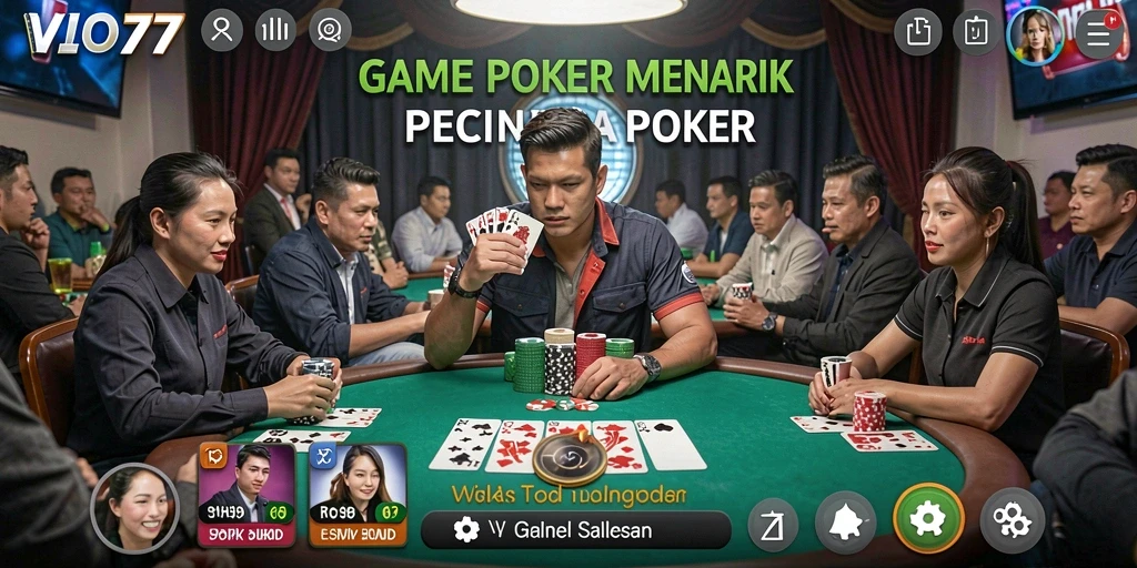 Screenshot VIO77 menampilkan gameplay Poker yang seru dan interaktif.