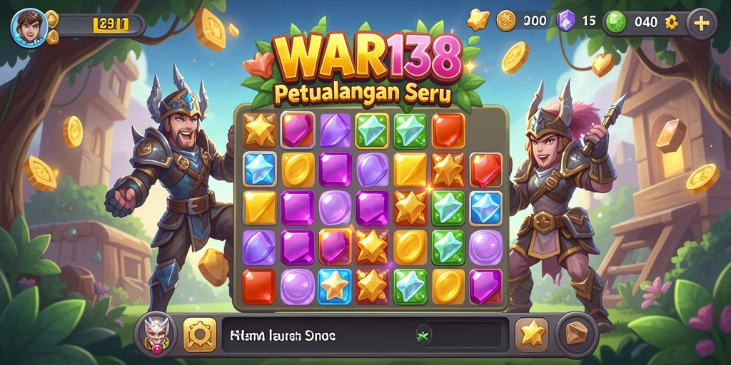 Tampilan layar permainan WAR138 yang menarik dalam kategori Match-3.
